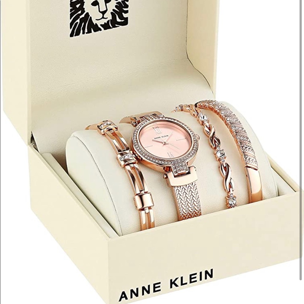 Anne Klein Women's Swarovski Crystal Watch Set